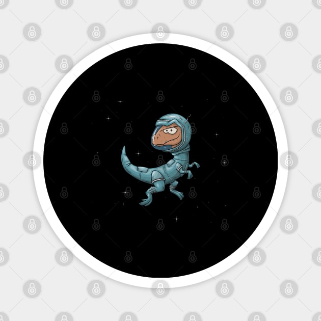 Velociraptor Astronaut Dino Raptor in Outer Space Magnet by SkizzenMonster